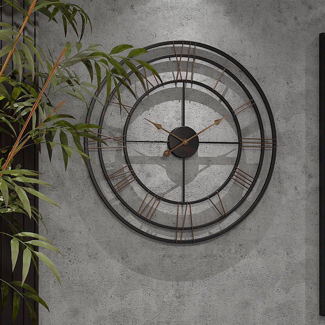 Uhr, Metall Wanduhr stille moderne DÖRÖY rund, Wanduhr kreative Wanduhr 50cm