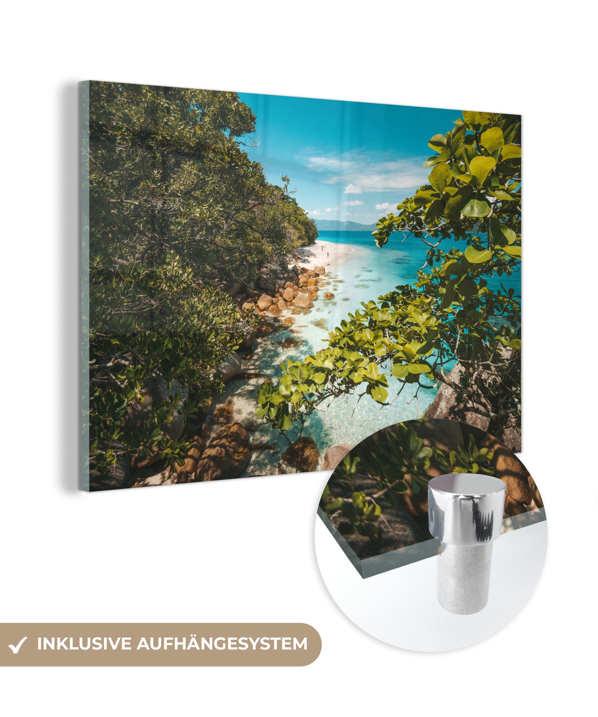 MuchoWow Acrylglasbild Great Barrier Reef bei Fitzroy Island, (1 St), Acrylglasbilder Wohnzimmer & Schlafzimmer