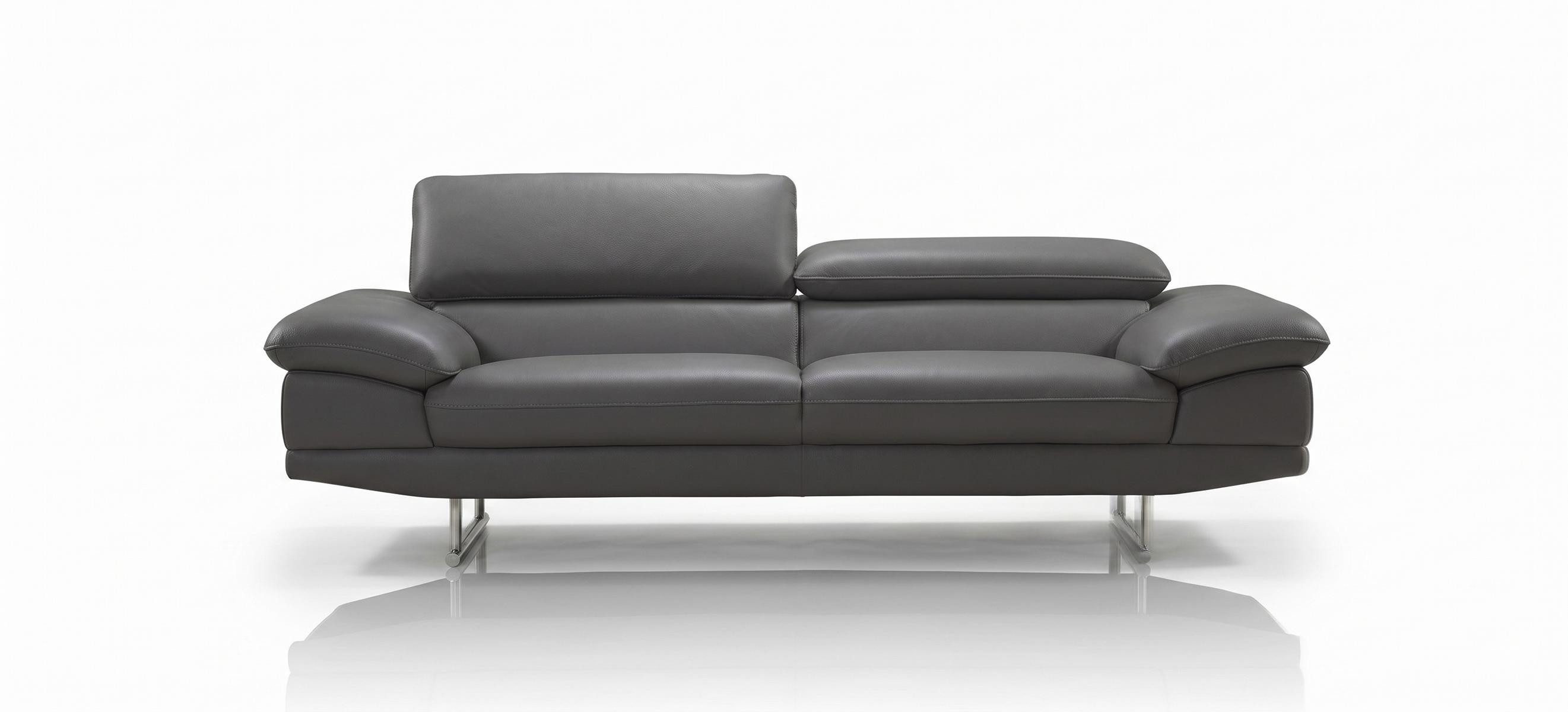 Salottini Sofa Designer XL 3er Sofa Bassano 3-Sitzer Leder Couch grau, Echtleder