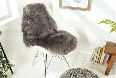 Fellteppich DOLLY 85x50cm grau, riess-ambiente, oval, Wohnzimmer · Faux-Fur · Kunstfell · Schlafzimmer