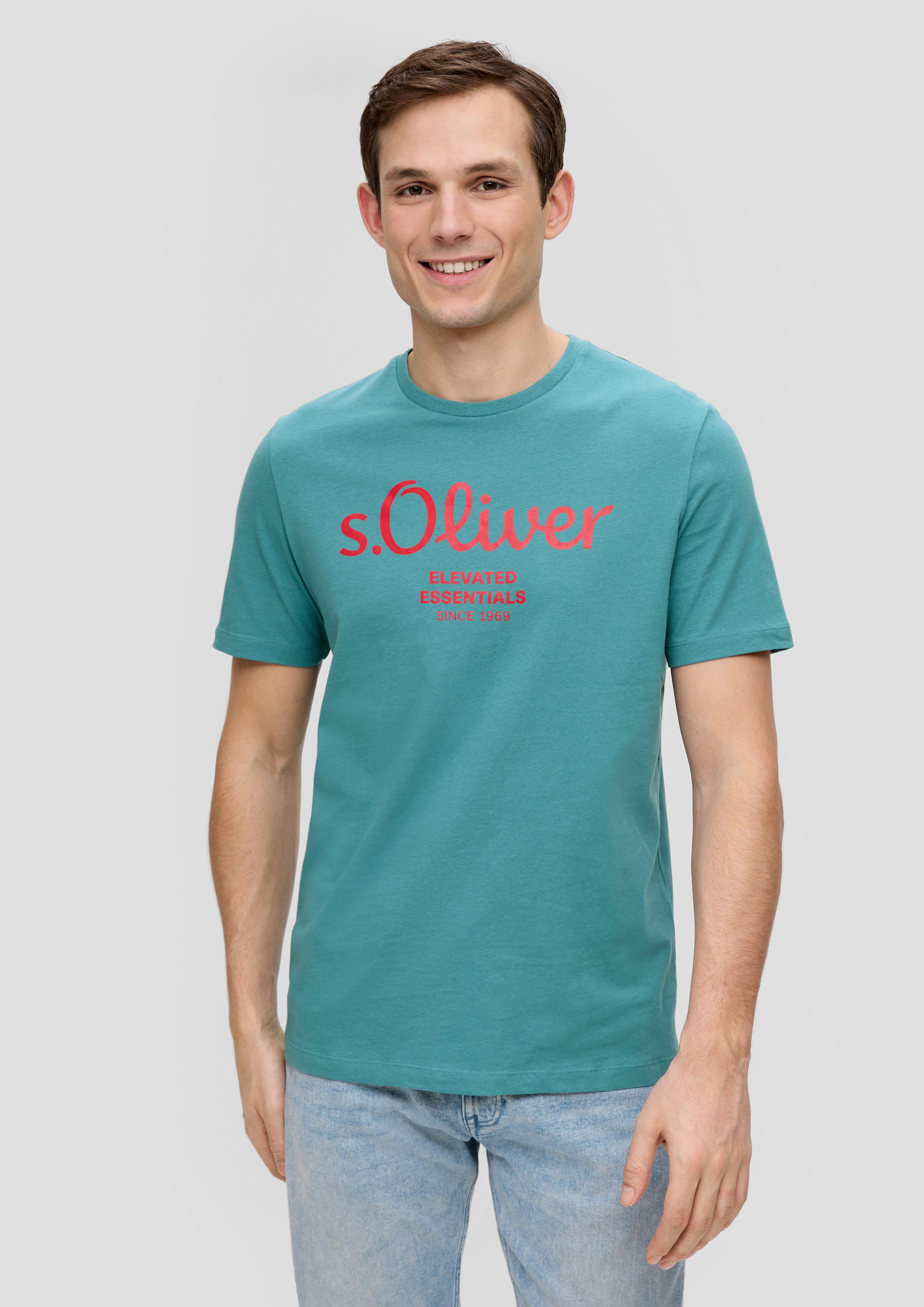 s.Oliver Kurzarmshirt T-Shirt mit Logo-Print Artwork günstig online kaufen