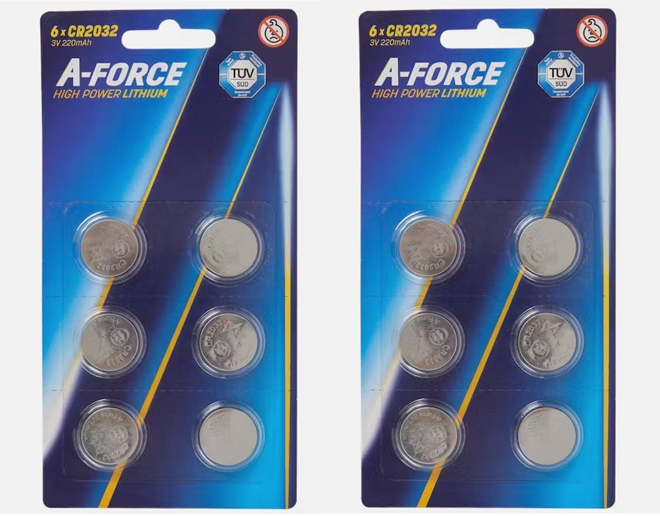 Spectrum A-Force Knopfzelle 12 Stück CR 2032 Lithium Knopfzelle, (12 St)