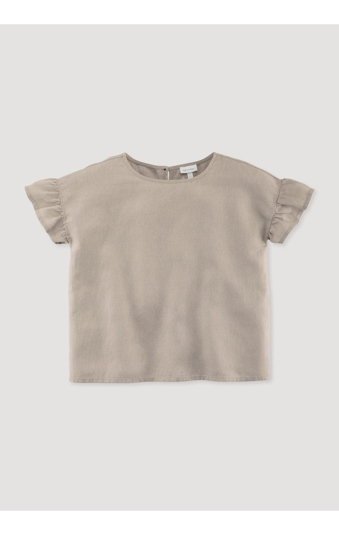Hessnatur T-Shirt aus Leinen mit Bio-Baumwolle stein