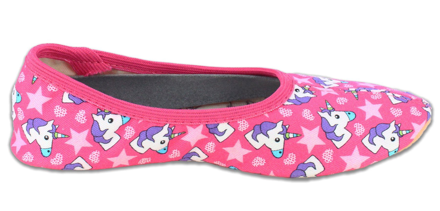 Beck Schläppchen Pink Horse Gymnastikschuh (MADE IN GERMANY) rutschfeste Laufsohle