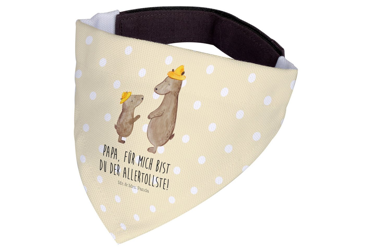 Thumbnail - Mr. & Mrs. Panda Hundefliege Bären mit Hut - Gelb Pastell - Geschenk, Sohn, Halstuch Für Welpen, V, Polyester, Kreatives...
