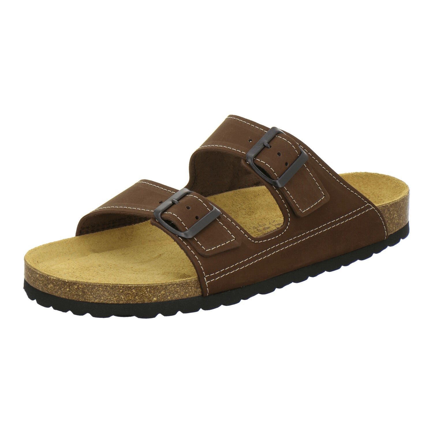 AFS-Schuhe Herren Zweischnaller Pantolette aus Nubukleder mit Fußbett, Made in Germany
