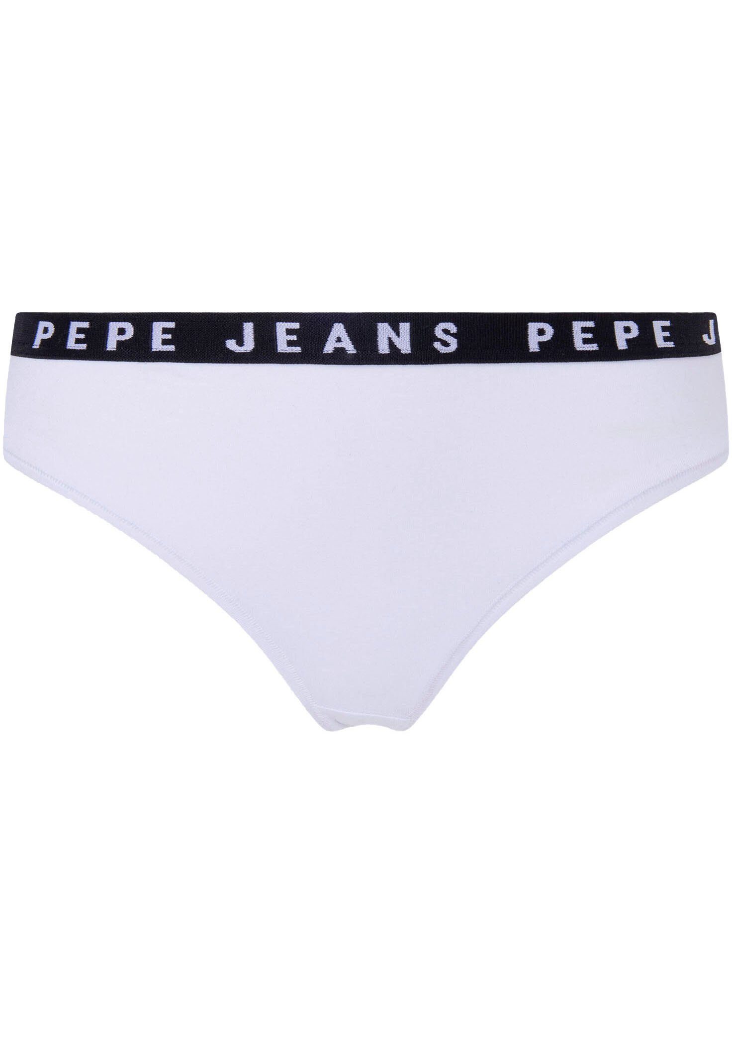 Pepe Jeans String Logo Thong weiß