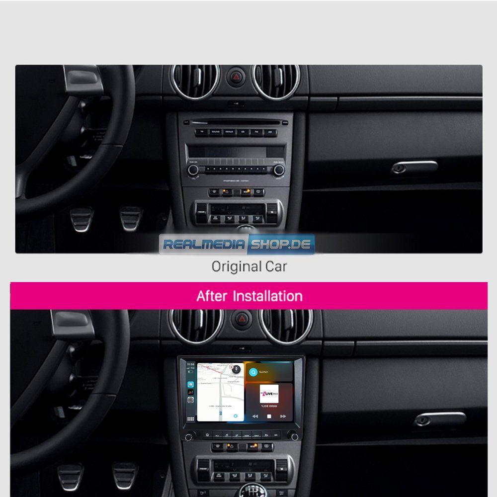 für Porsche Boxster 987 Auto Radio DAB+ Navigation BT USB kabellos Apple  Carplay