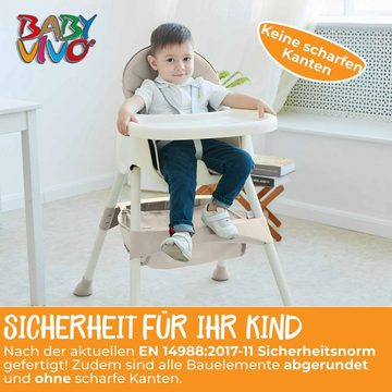 Baby Vivo Hochstuhl Design 2in1 Kinderhochstuhl - Oscar in Beige