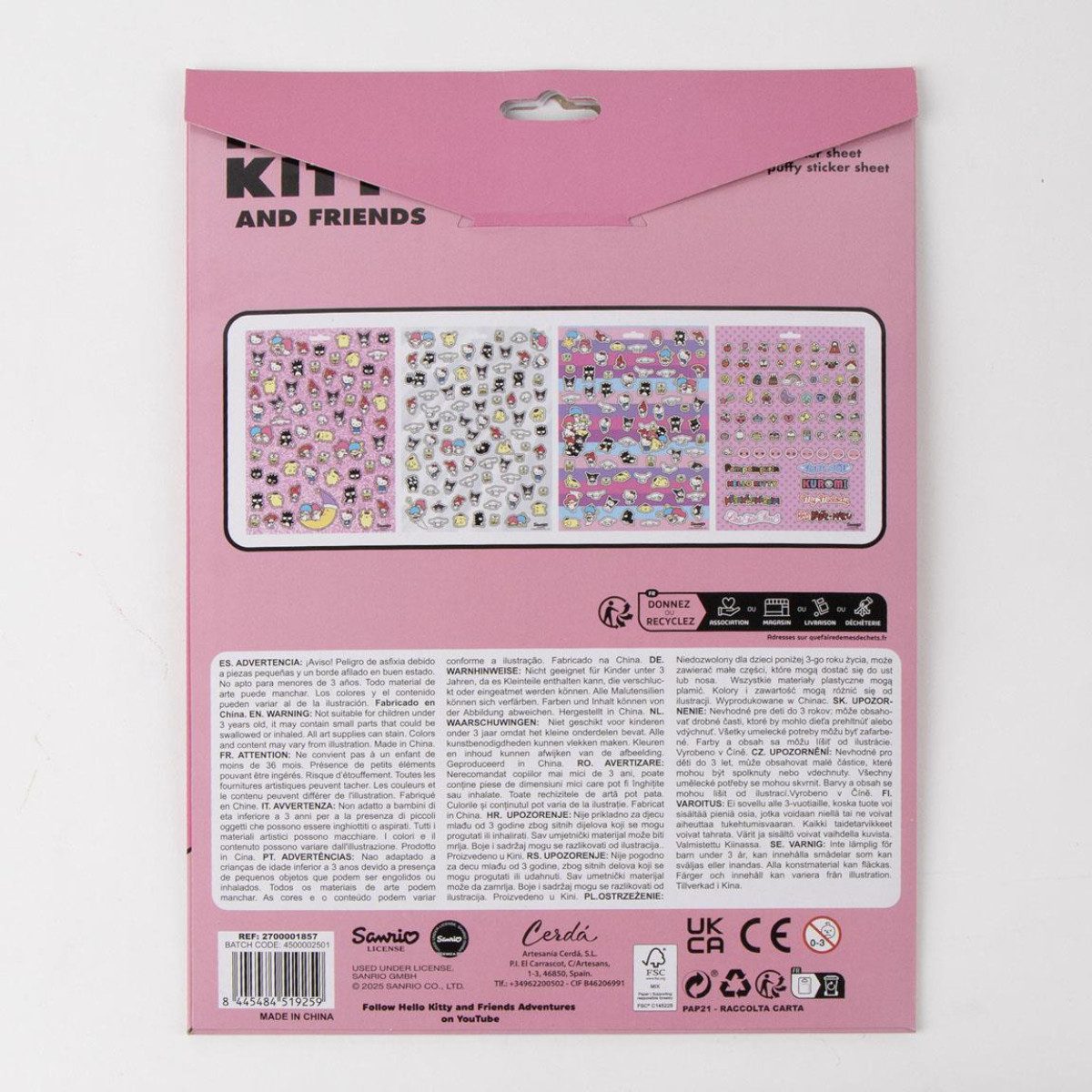 Cerda Aufkleber Hello Kitty Aufkleber Set Sticker für Kinder Basteln – Bild 2 von 5
