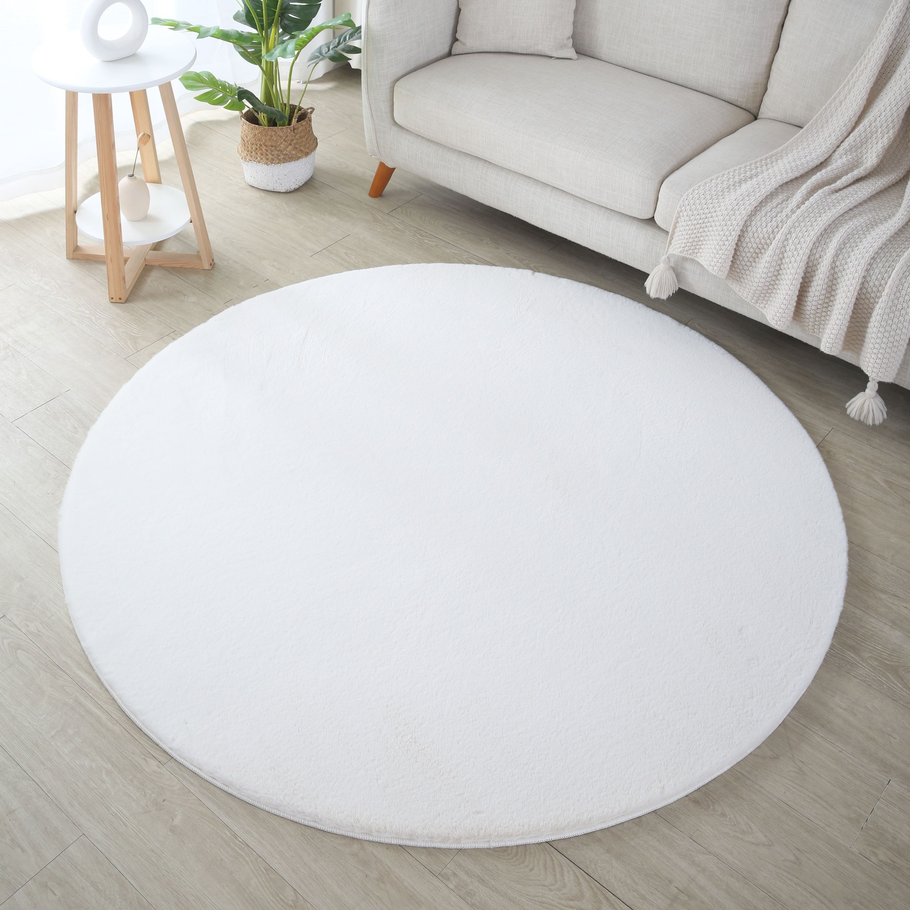Carpettex Hochflor-Teppich Unicolor - Einfarbig, Rund, günstig online kaufen