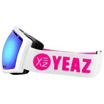 YEAZ Skibrille PEAK ski- snowboardbrille rot/weiß, Premium-Ski- und Snowboardbrille für Erwachsene und Jugendliche