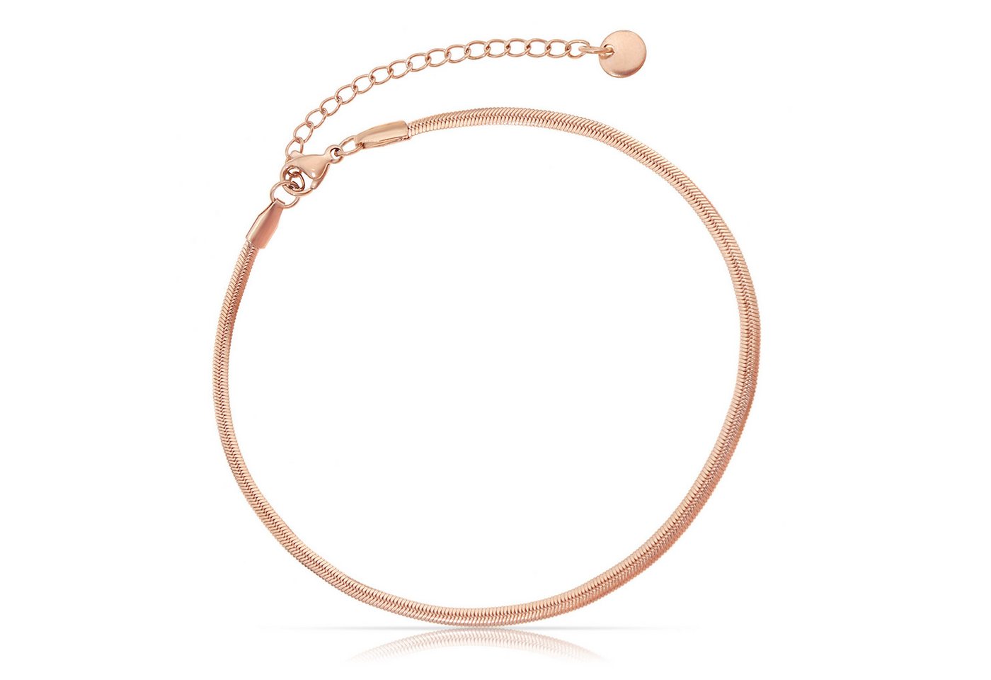 Made by Nami Fußkette mit starkem Karabiner-Verschluss Edelstahl, Schlangen-Design Fußschmuck Damen
