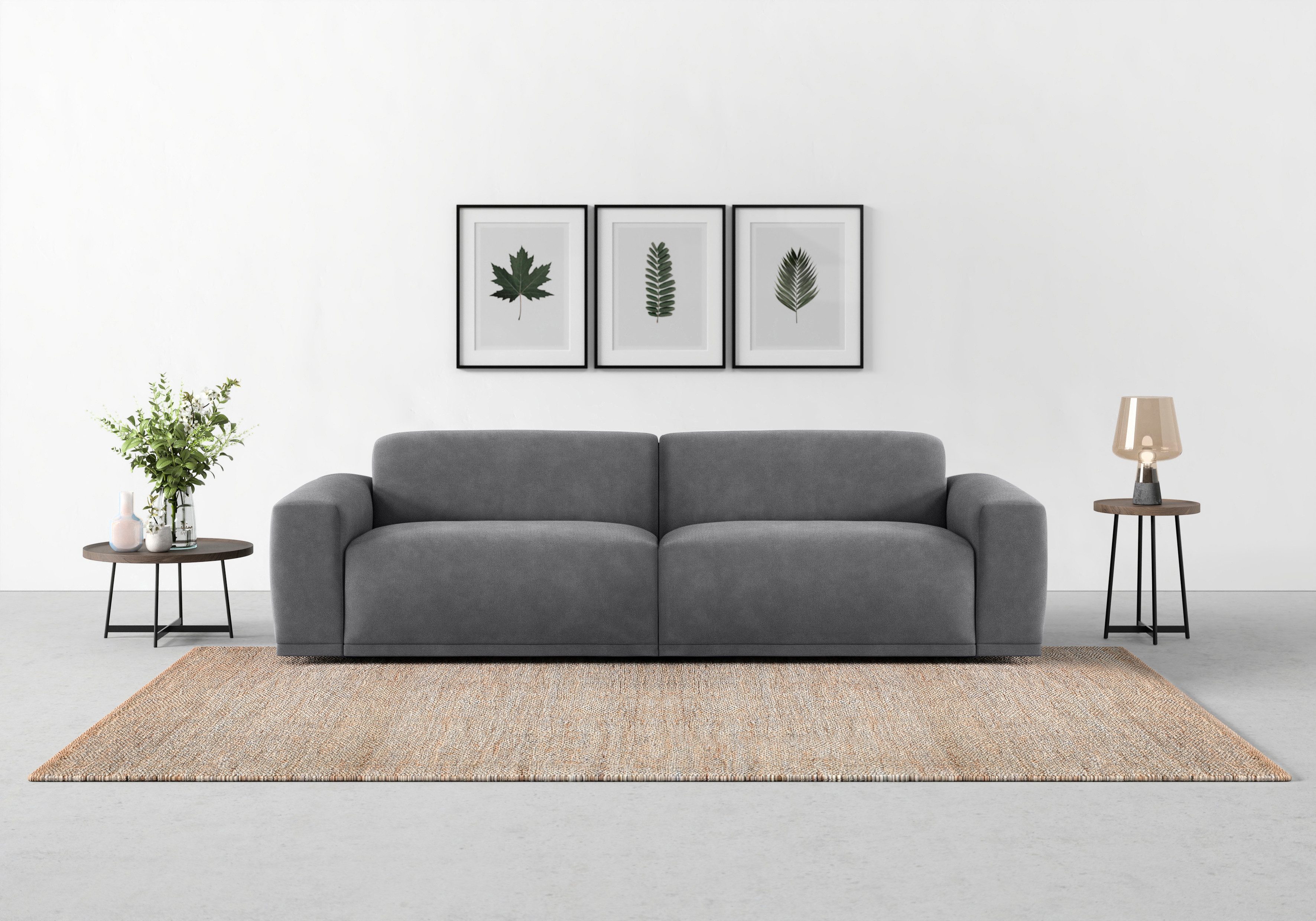 TRENDMANUFAKTUR Big-Sofa Braga, mit hochwertigem Kaltschaum, Megasofa, in Cord erhältlich, modernes Big-Sofa, Couch mit hohem Sitzkomfort, 254/72/107 cm (B/H/T)