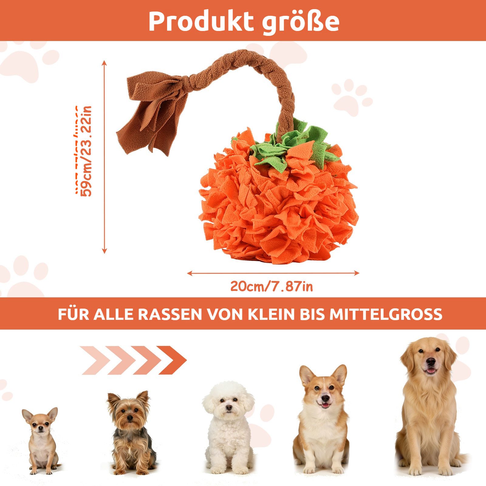 BlingBin Tier-Intelligenzspielzeug Tragbarer interaktiver Schnüffelball für kleine und mittelgroße Hunde, TPR + Fleece, 1 Stück (1-tlg) fördert die Nasenarbeit