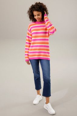 Aniston CASUAL Strickpullover im farbenfrohem Streifen-Dessin