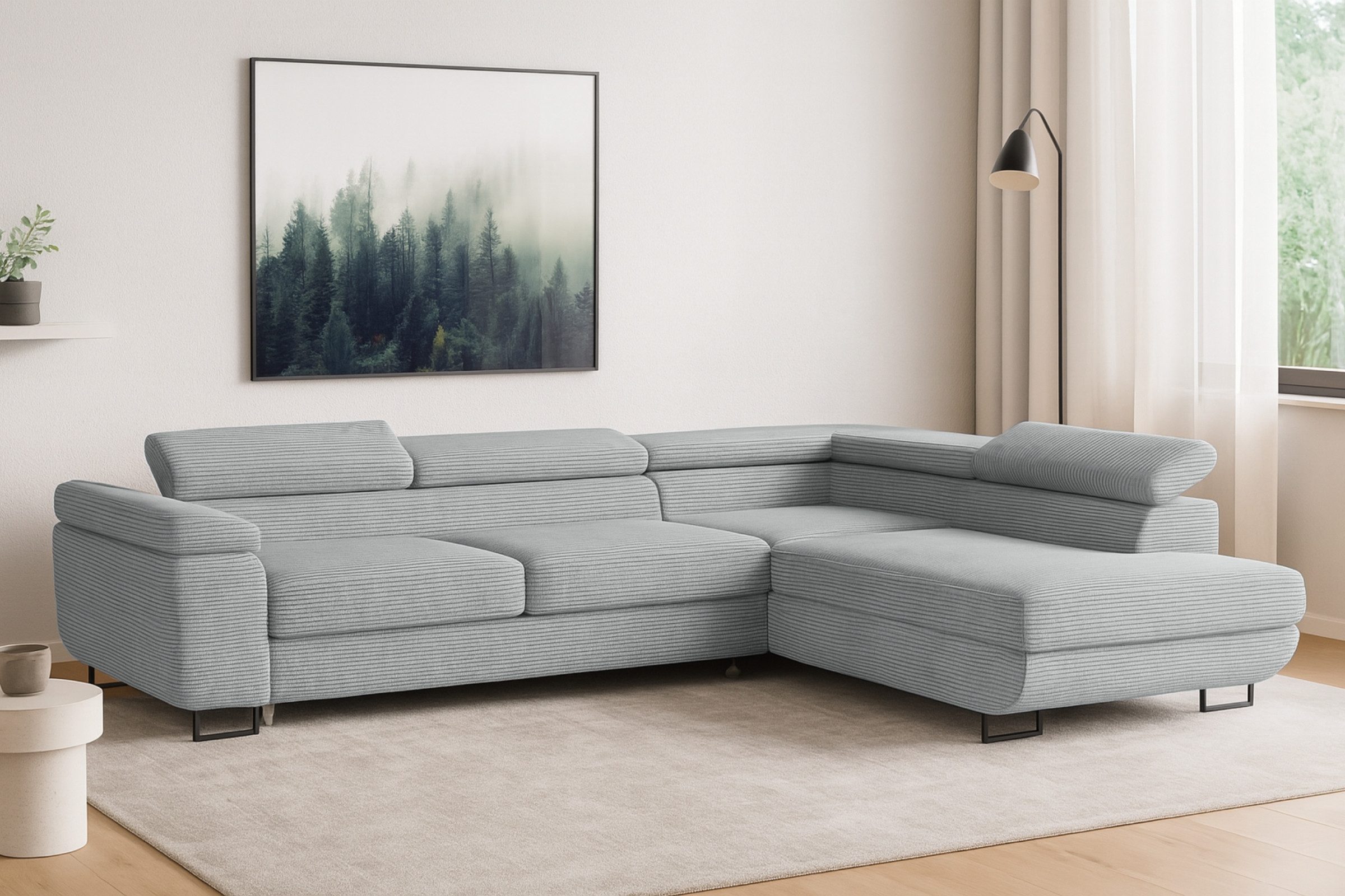 Deine Möbel 24 Wohnlandschaft ASTON Cord-Stoff günstig online kaufen