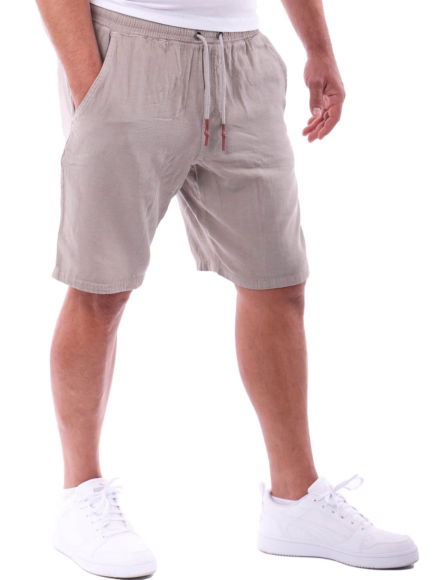 Reslad Leinenhose Reslad Kurze Hose Herren Baumwollhose Leinen-Shorts Strandhose RS-3004 (1-tlg., Freizeithose) leichte Freizeithose im Leinen-Look mit Kordelzu – Bild 5 von 5