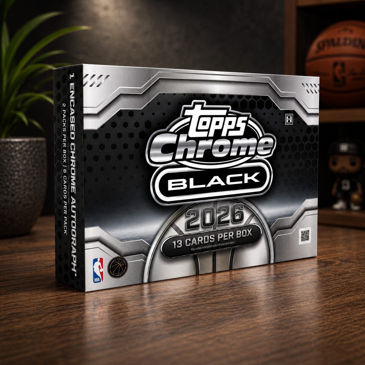 Topps Sammelkarte 2026 Topps Chrome Black Basketball Hobby Box Englisch