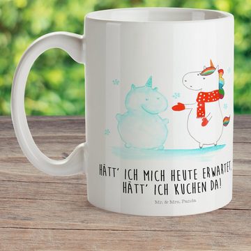 Mr. & Mrs. Panda Kinderbecher Einhorn Schneemann - Weiß - Geschenk, Bruchsichere Tasse, X-Mas, Unic, Kunststoff, Bruchfest