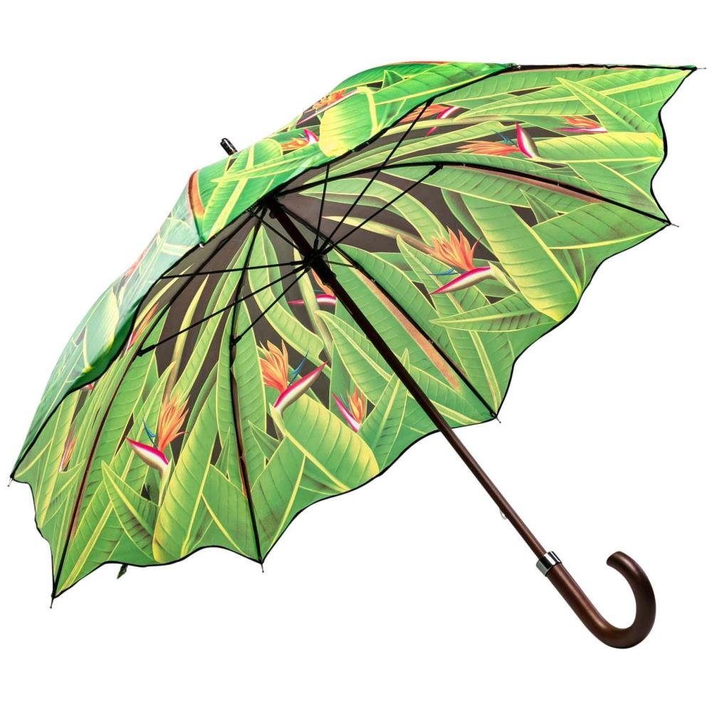 Luckyweather not just any other day Stockregenschirm Regenschirm Motiv STRELITZIEN Holzstock