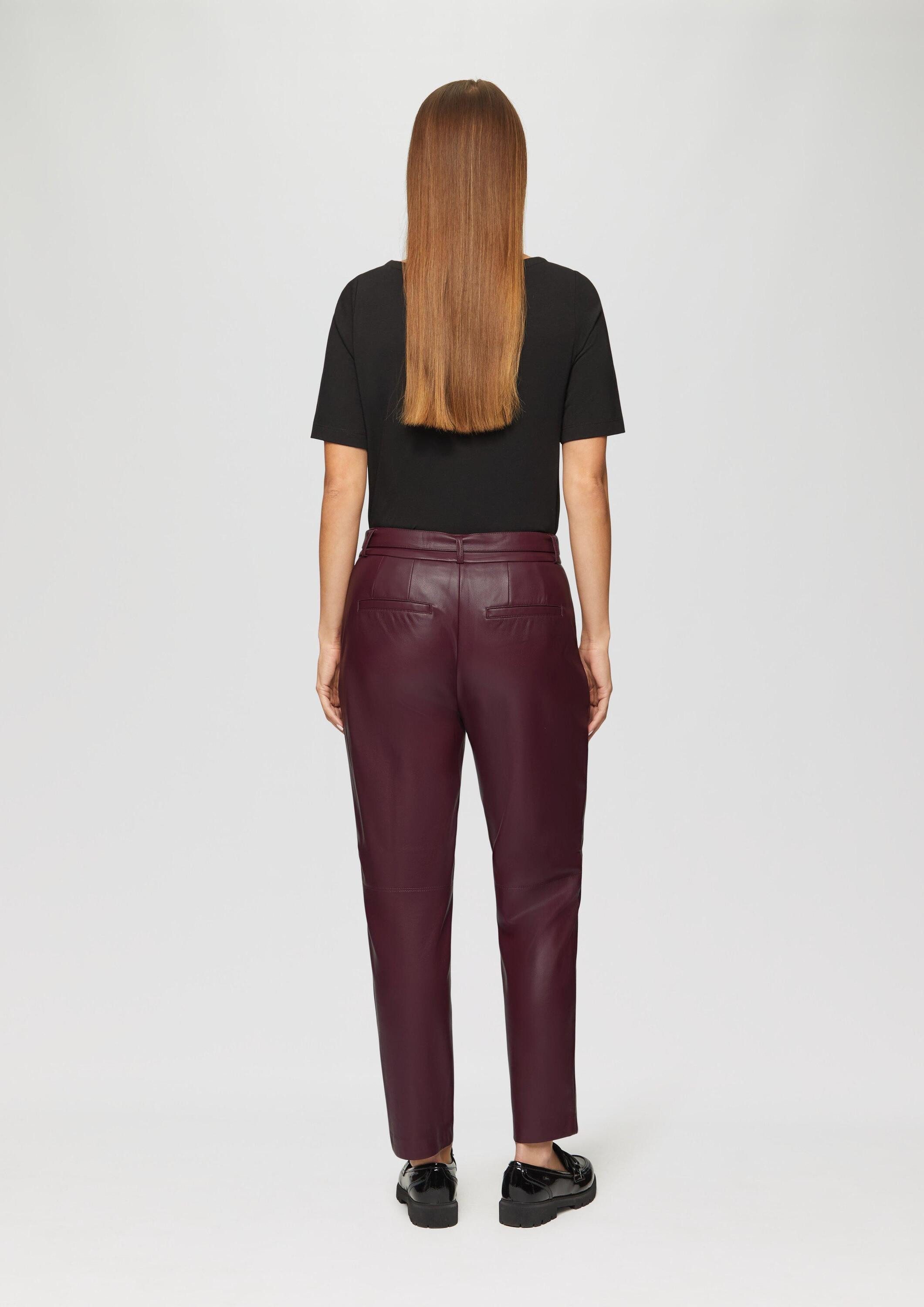 s.Oliver Chinos Hose Regular: Cigarette Pants aus Lederimitat