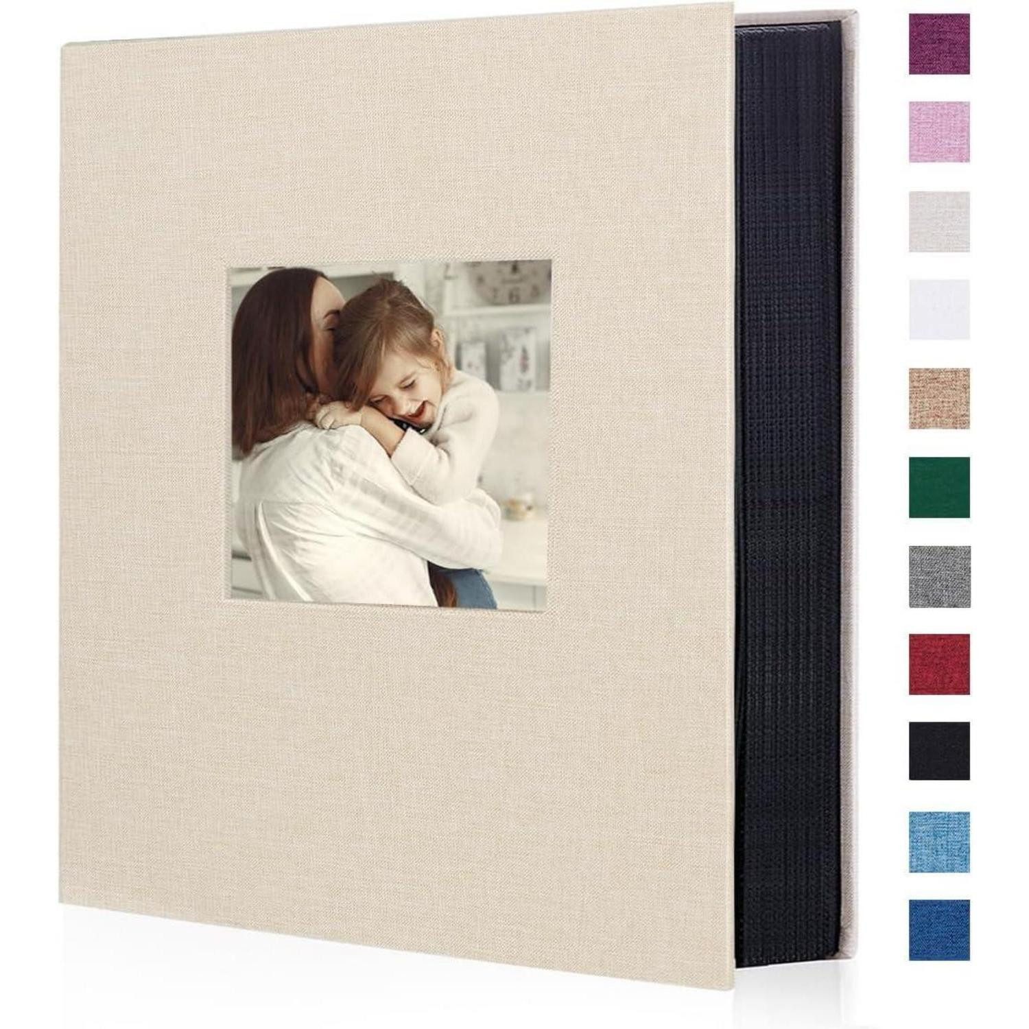 LuxusKollektion Einsteck-Fotoalbum Fotoalbum 10x15 Leinen Slipin Hochzeitstag Familie 400 Fotos Beige