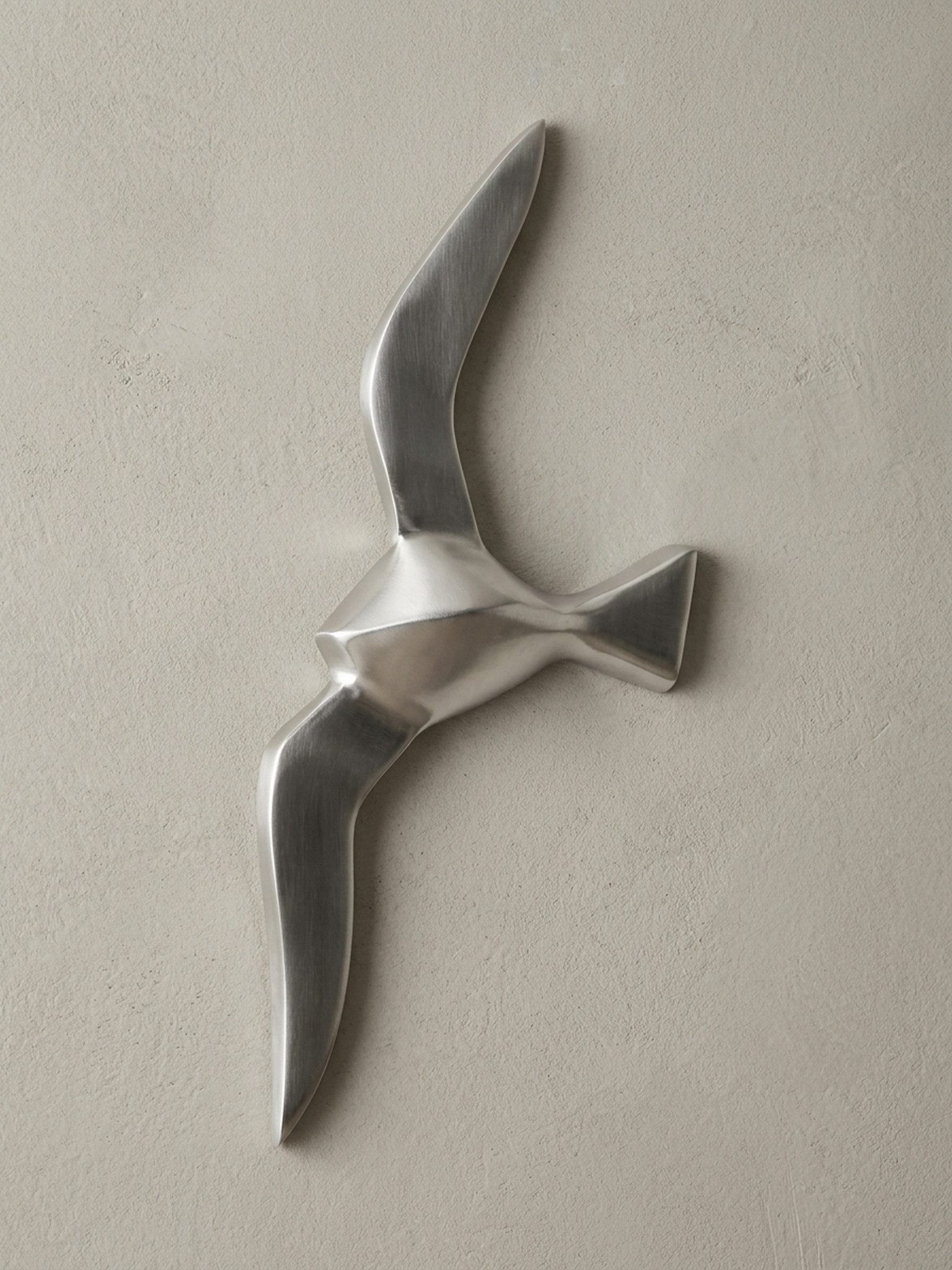 Dekofigur Deko Möwe aus Aluminium, maritime Wohnzimmer Dekoration (30cm)