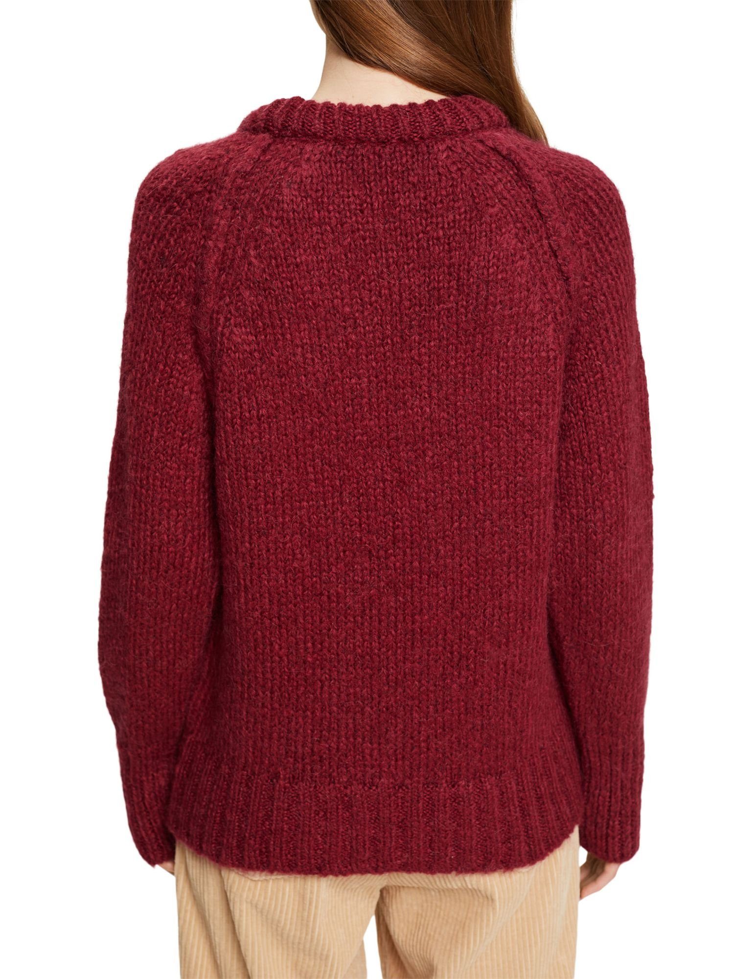 Pullover Strickpullover RED Wollgemisch aus Esprit CHERRY