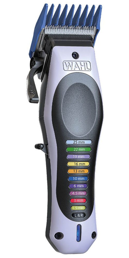 Wahl Haarschneider Color Pro Lithium, 20-teiliges Akku-Haarschneideset, Farbcodierte Aufsteckkämme, einstellbarer Verstellhebel, USB-Ladung