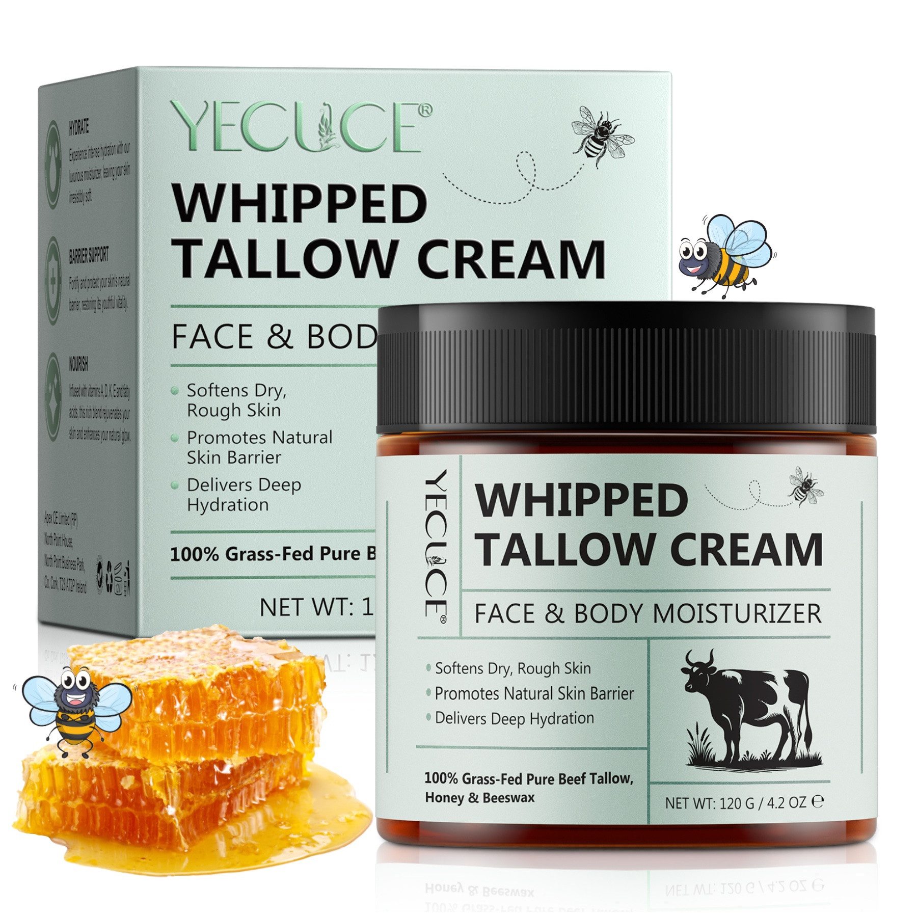 P-Beauty Cosmetic Accessories Tagescreme Hautpflege Gesicht Creme Hautpflegecreme Rindertalg Honig Beef Tallow, 1-tlg., Feuchtigkeitscreme, Tagescreme, Hautpflege