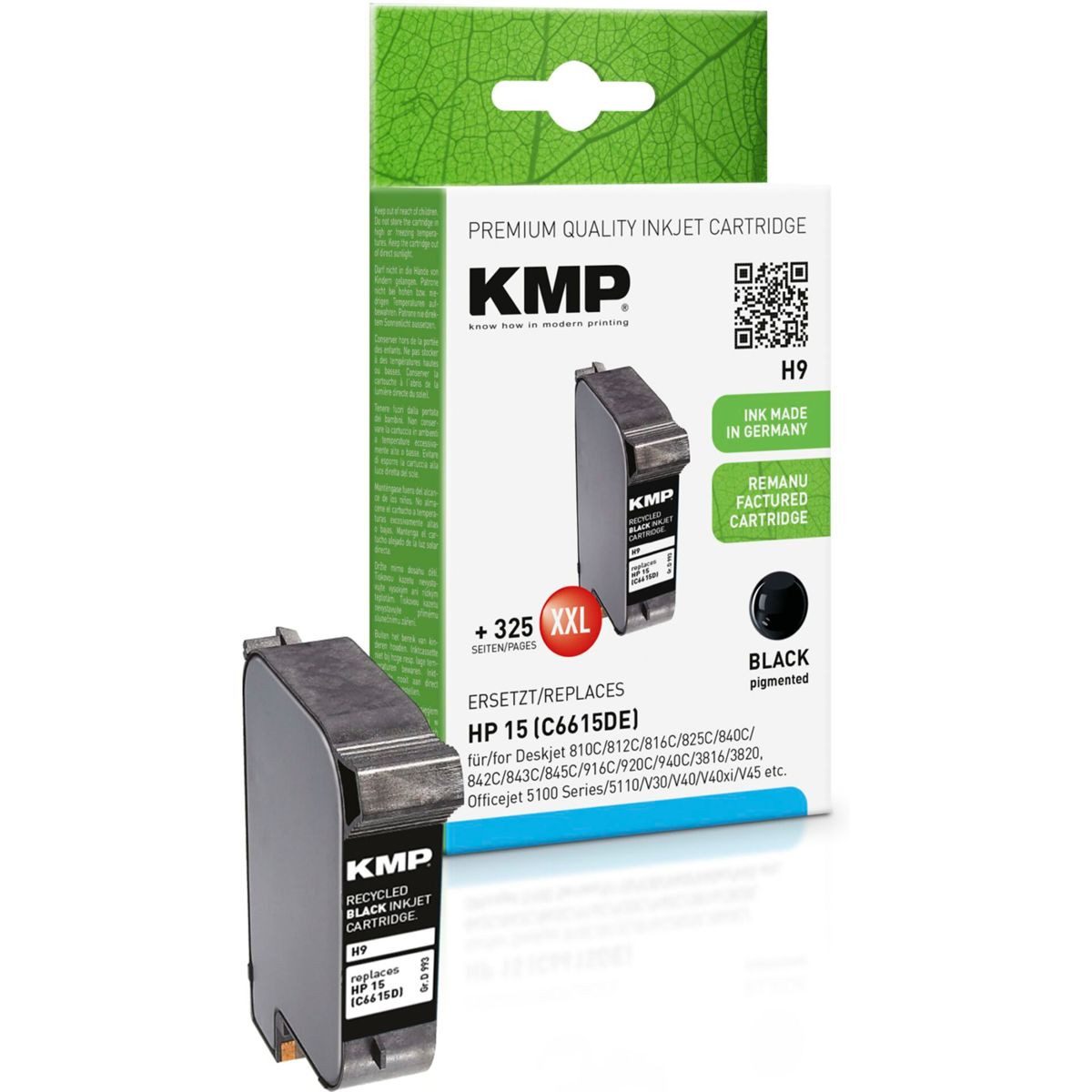 KMP H9 Tintenpatrone kompatibel mit HP C 6615 Tintenpatrone