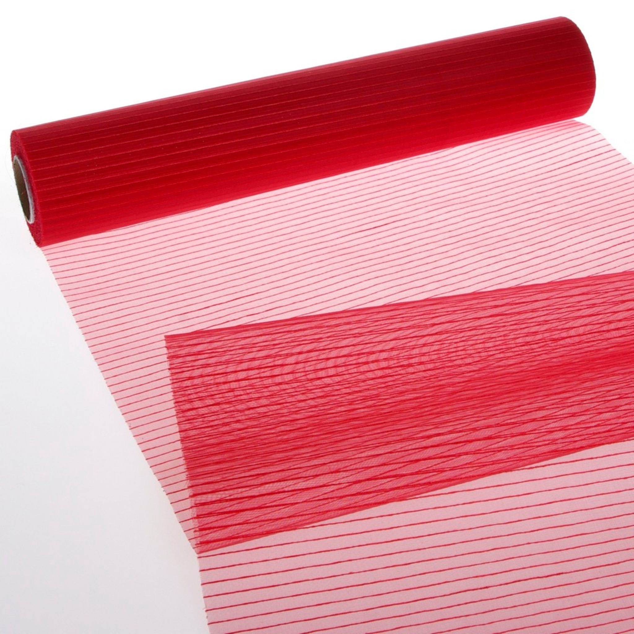 Tischläufer Tischläufer Organza mit Web-Streifen - rot - 70 280 009