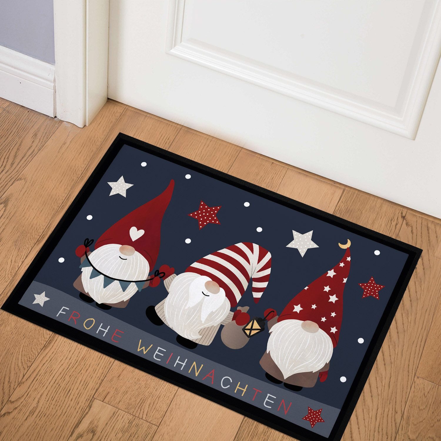 MoonWorks Fußmatte Fußmatte Frohe Weihnachten Wichtel Sterne Wintermotiv Gn günstig online kaufen