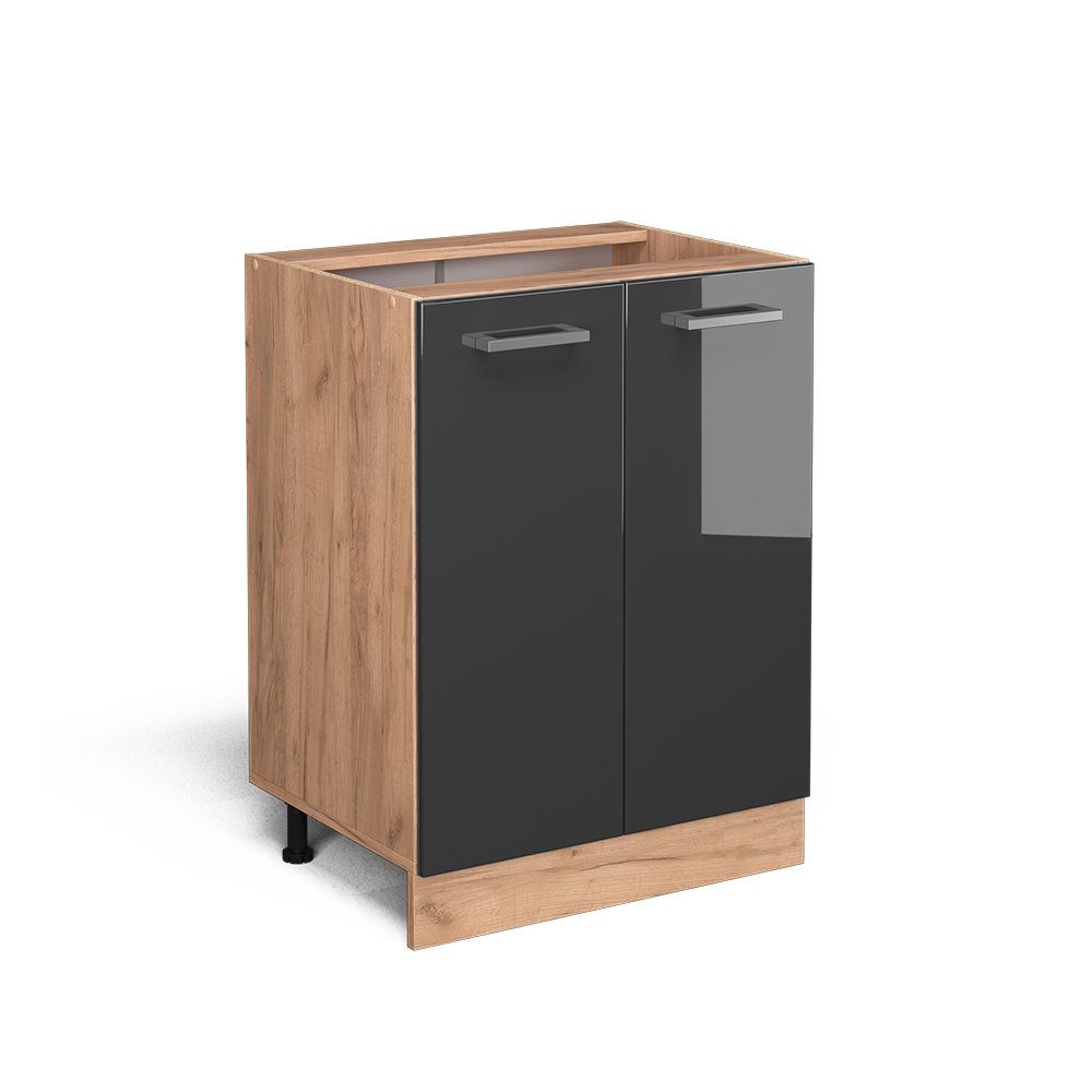 Vicco Unterschrank R-Line, Anthrazit Hochglanz/Goldkraft Eiche, günstig online kaufen
