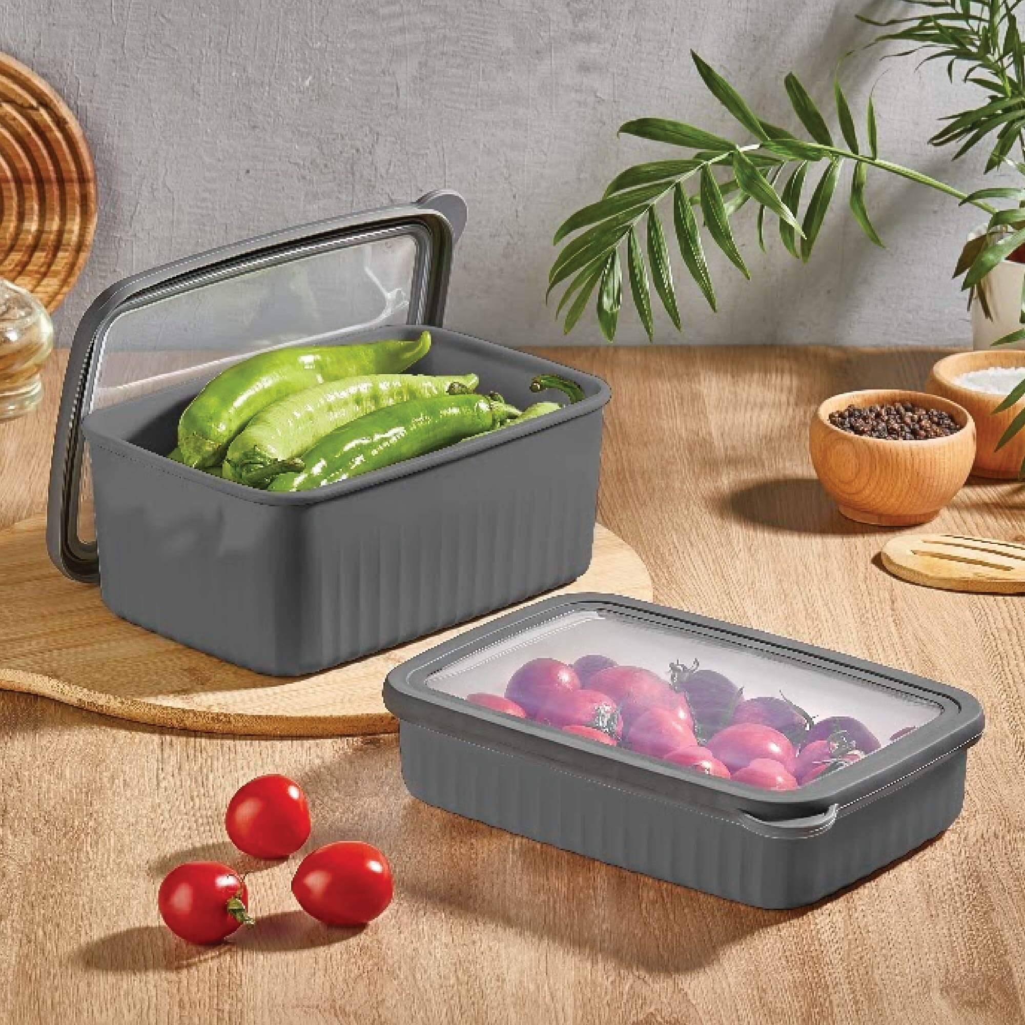 Vip Ahmet Vorratsdose Vorratsdosen mit Deckel Luftdicht, BPA-frei, (3er Set, 1x2,7L, 2x1,5L), Kunststoff, (3-tlg., 3er Set Vorratsdosen mit Deckel, 1x2,7L, 2x1,5L), 3-teiliges Set