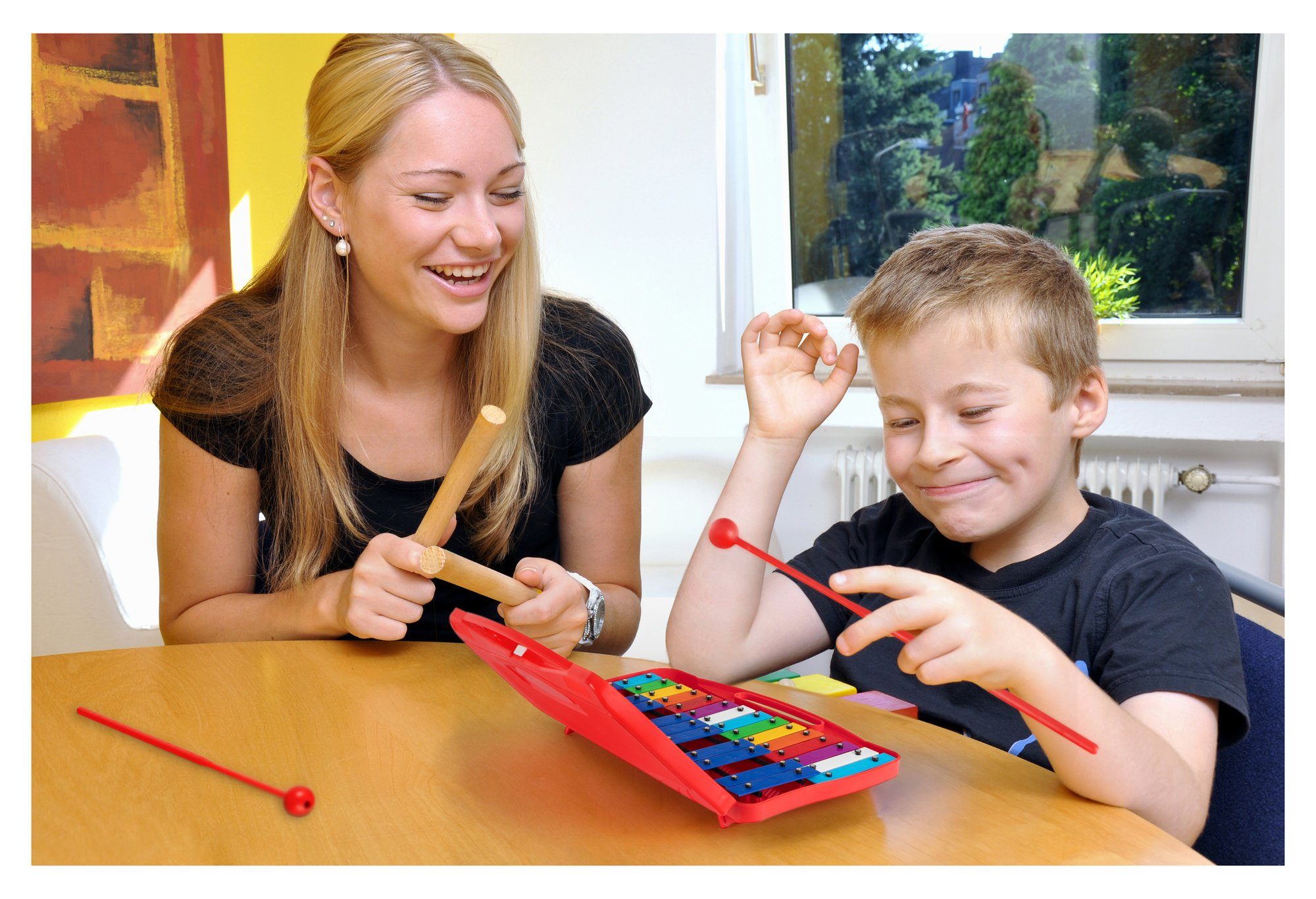 Classic Cantabile Glockenspiel Kinder Xylophon mit 25 Tönen, Inkl. praktischem Tragekoffer und Schlägeln, Absolut stimmgenau