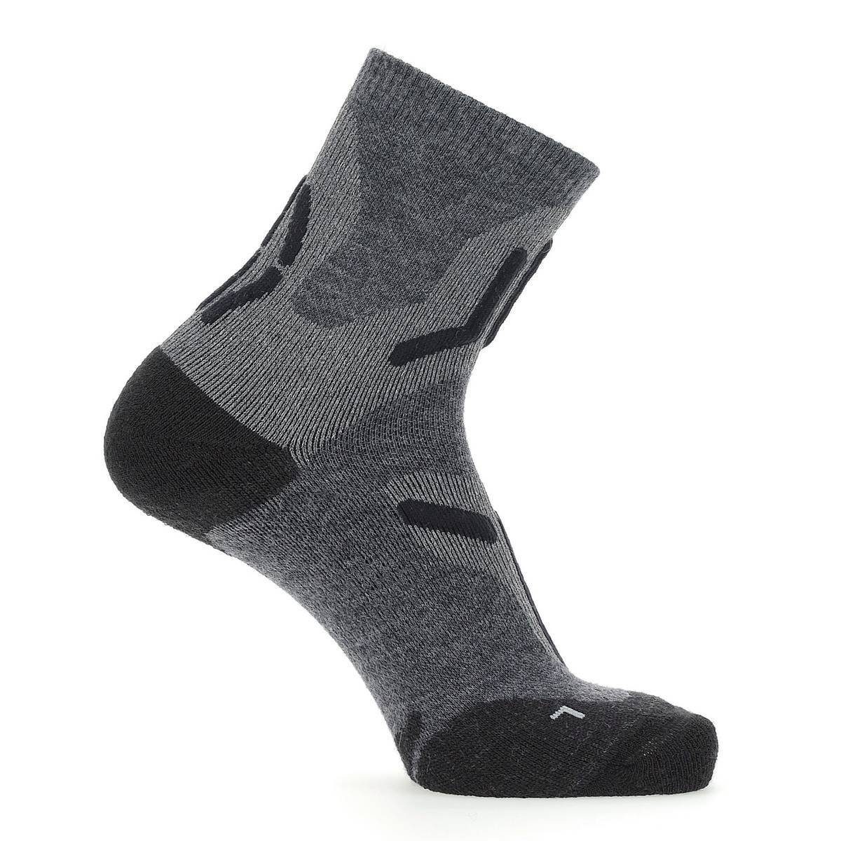 UYN Sneakersocken Herren Trekking Socken - Merino 2IN - Grey Mid Black Socks