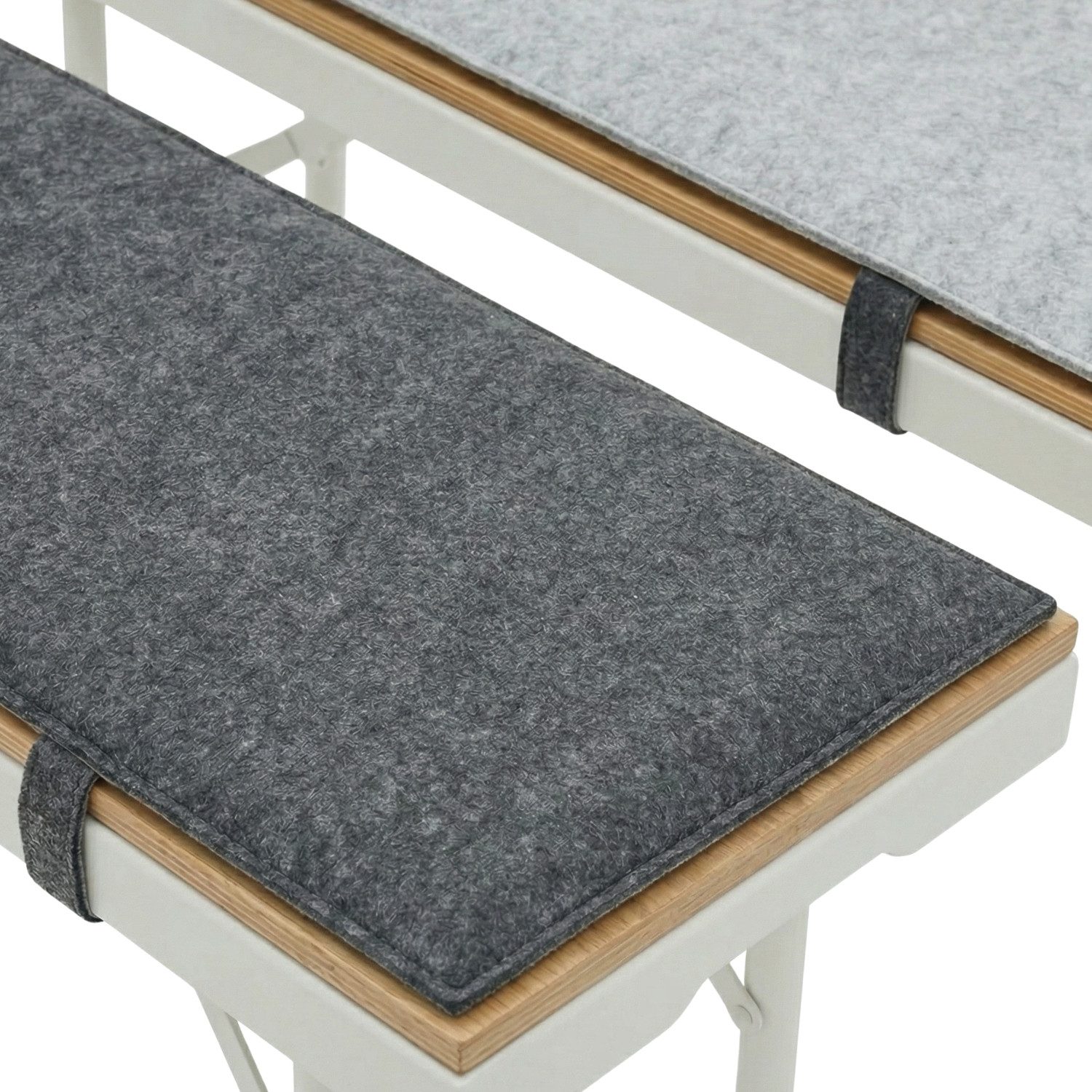 DuneDesign Bankauflage 2er Set 220 x 25 x 1 cm Filz Bierbankauflage Sitzauflage zum Wenden, Bierzeltgarnitur Sitzkissen - Wende-Sitzpolster - Biertisch & Festbank