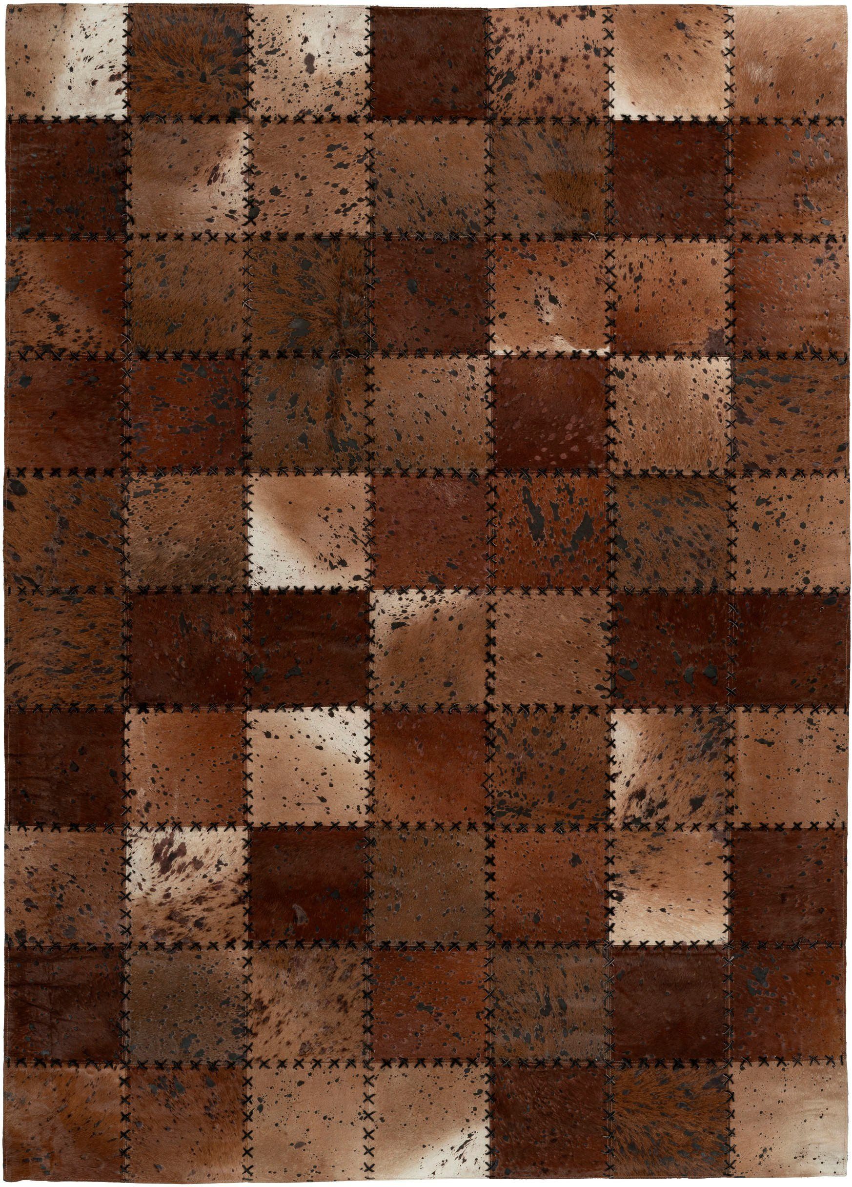 my home Lederteppich Toska, rechteckig, Höhe: 5 mm, Wohnzimmer günstig online kaufen