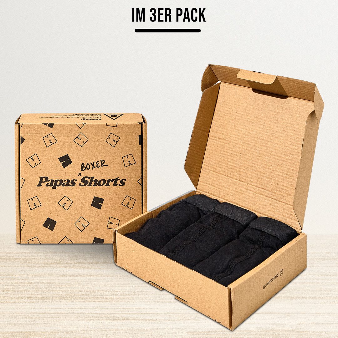 Papas Shorts Boxershorts Herren, Extra Lang (Packung, 3er-Pack) aus weichem Modal mit extra Beinlänge gegen Zwicken im Schritt