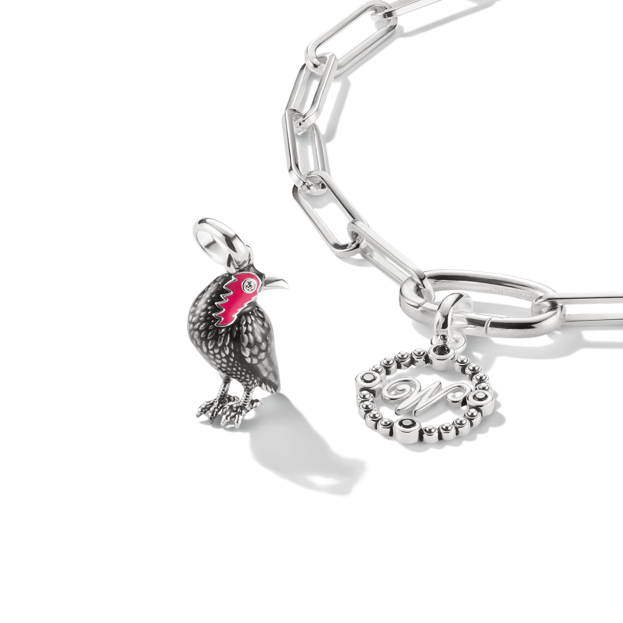 THOMAS SABO Charm-Einhänger THOMAS SABO Wednesday Krähen-Design-Charm - Connect, mit Zirkonia (synth)