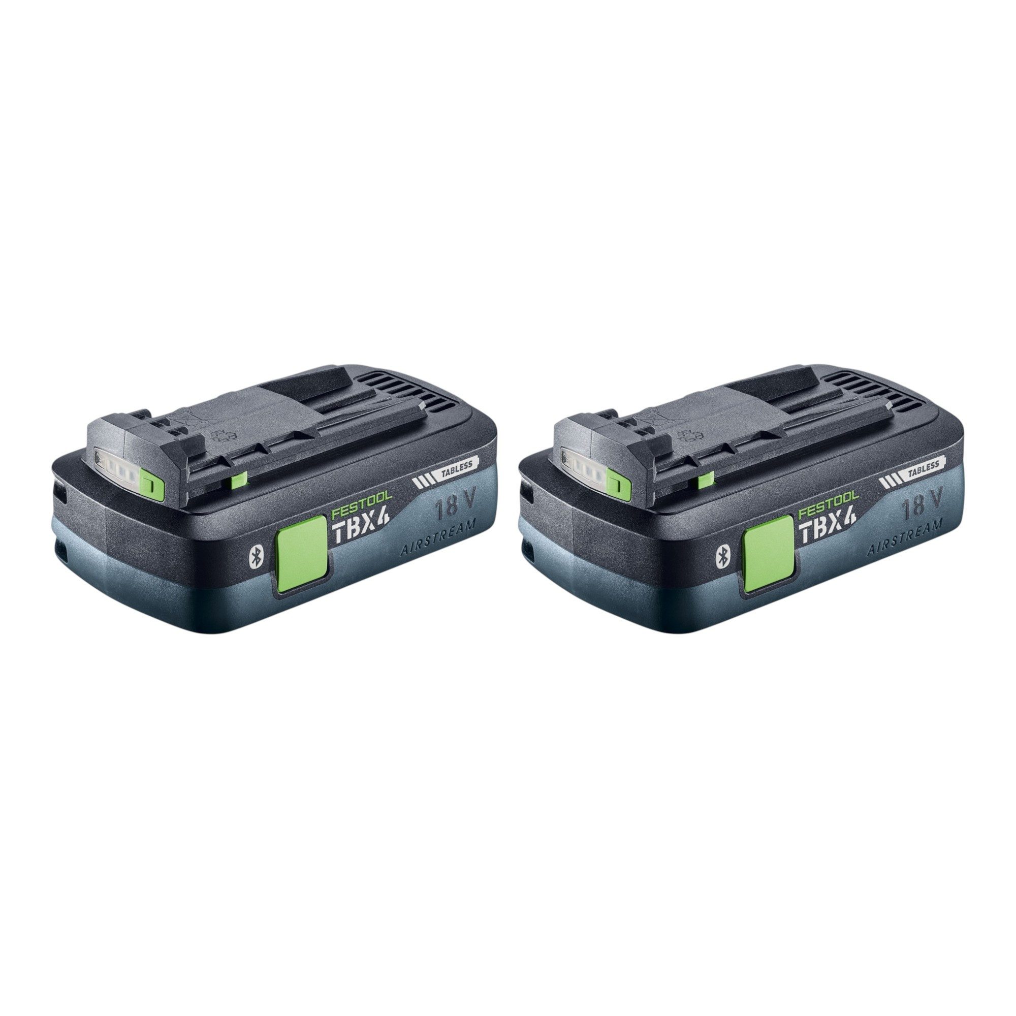 FESTOOL Akku Set 2x BP 18 TBX 4 C-ASI Tabless Akkupack 18 V 4,0 Ah Li-Ion Akkupacks