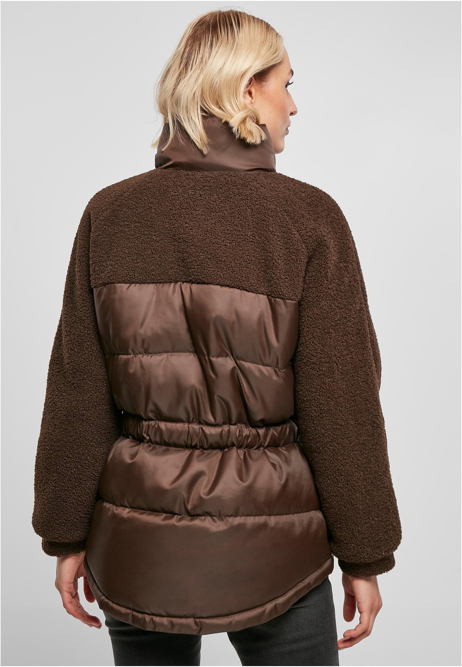 CLASSICS Ladies brown Sherpa Winterjacke Mix Jacket (1-St) URBAN Damen Puffer