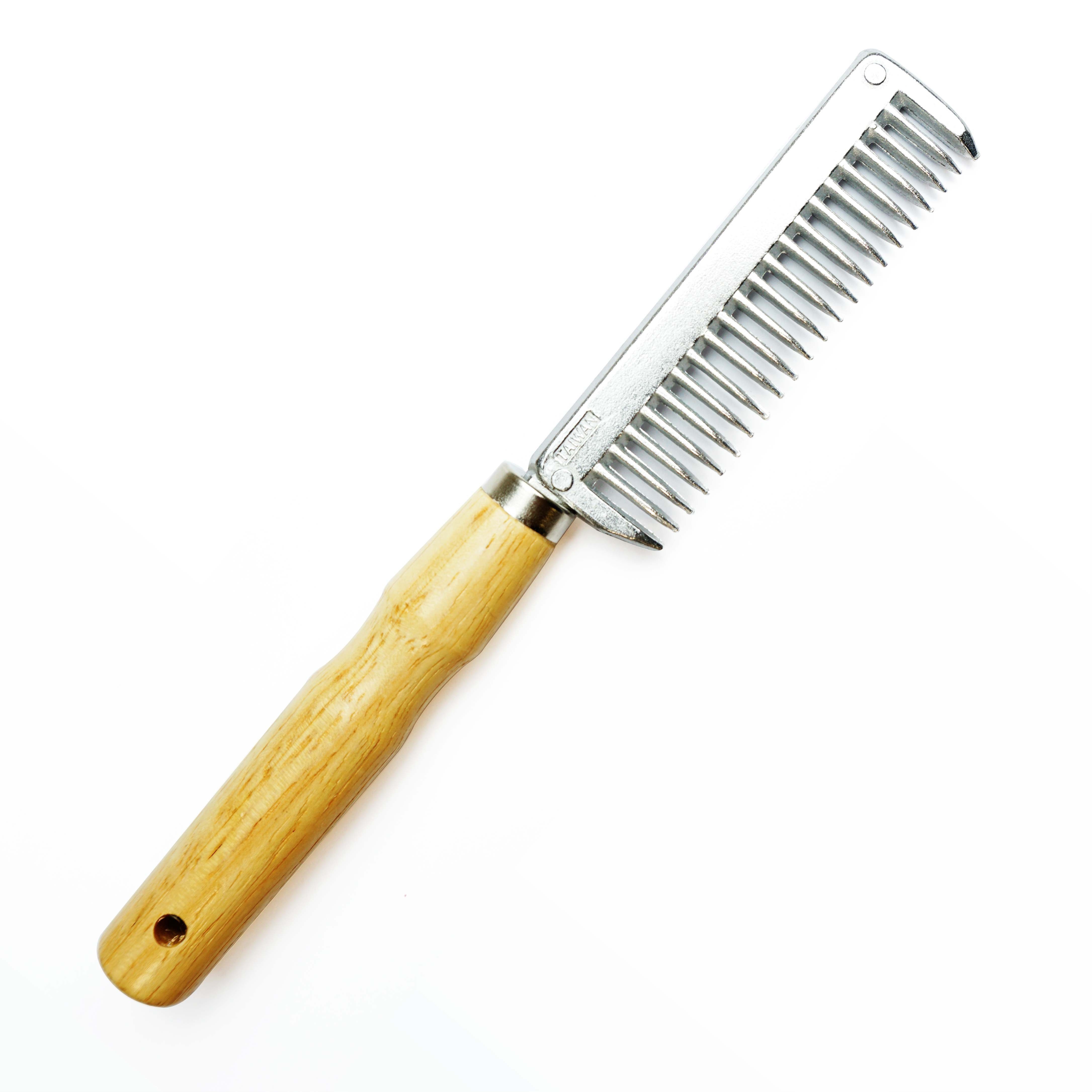 Pferdelinis Fellkamm Mähnenkamm für Pferde, Mähnenbürste aus Metall Schweifbürste Holzgriff, Metall, (1-tlg), für Pflerde