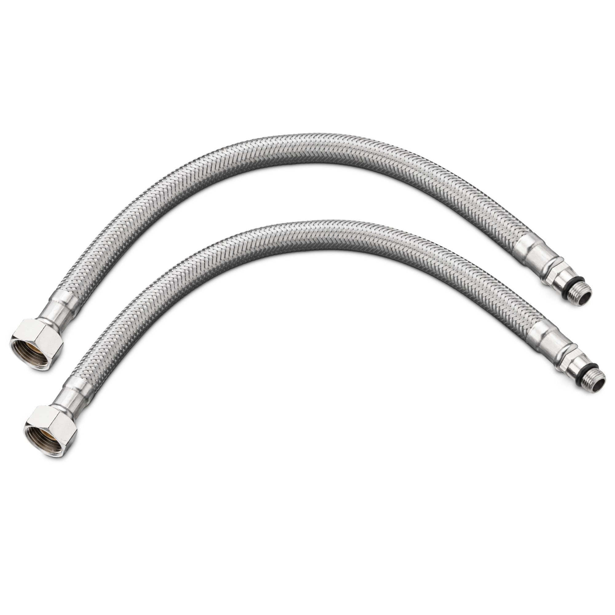 Navaris Ablaufgarnitur 2x Stahlflex Schlauch Armaturenanschluss - G3/8 Zoll günstig online kaufen