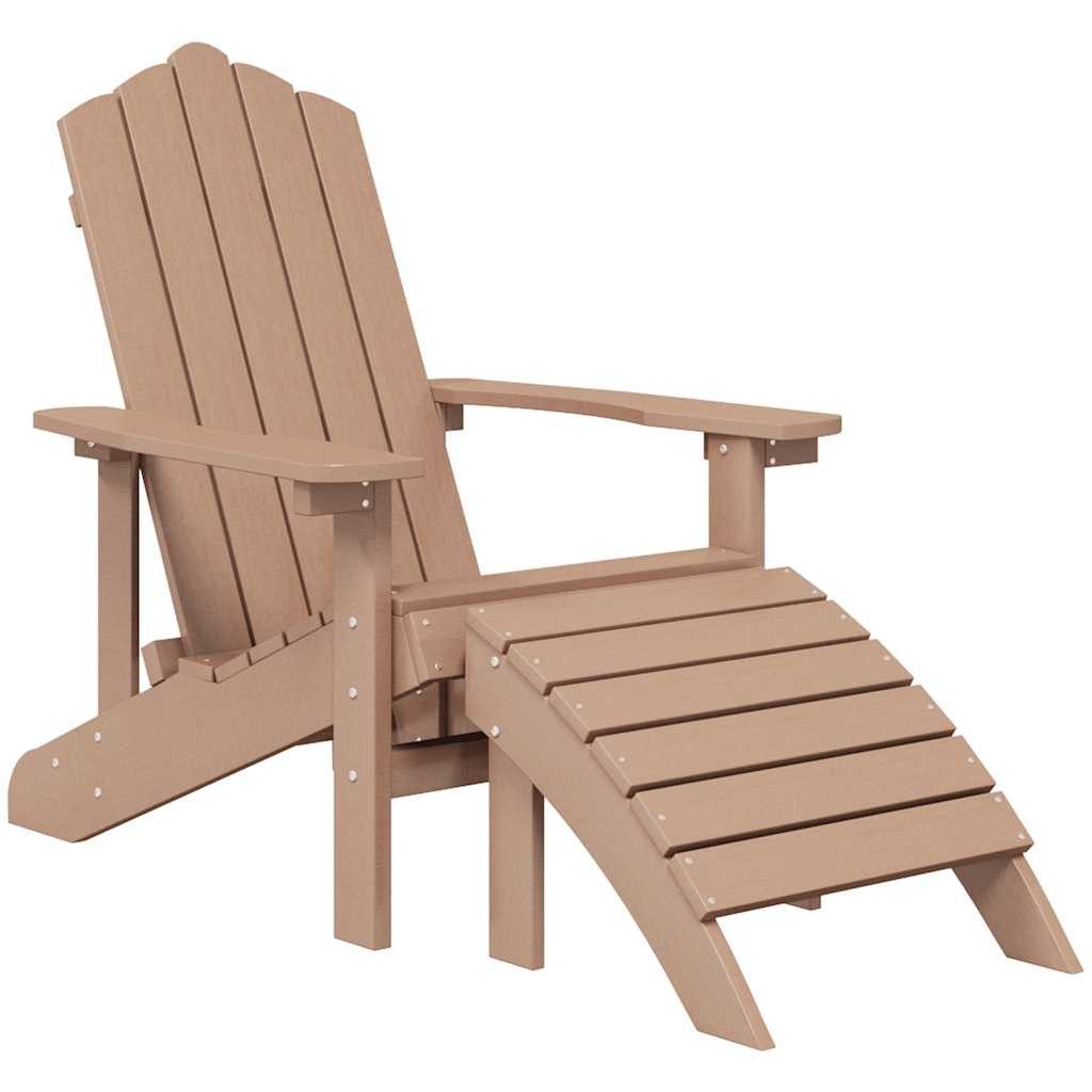 vidaXL Gartenstuhl Adirondack-Gartenstuhl mit Fußteil HDPE Braun (1 St)