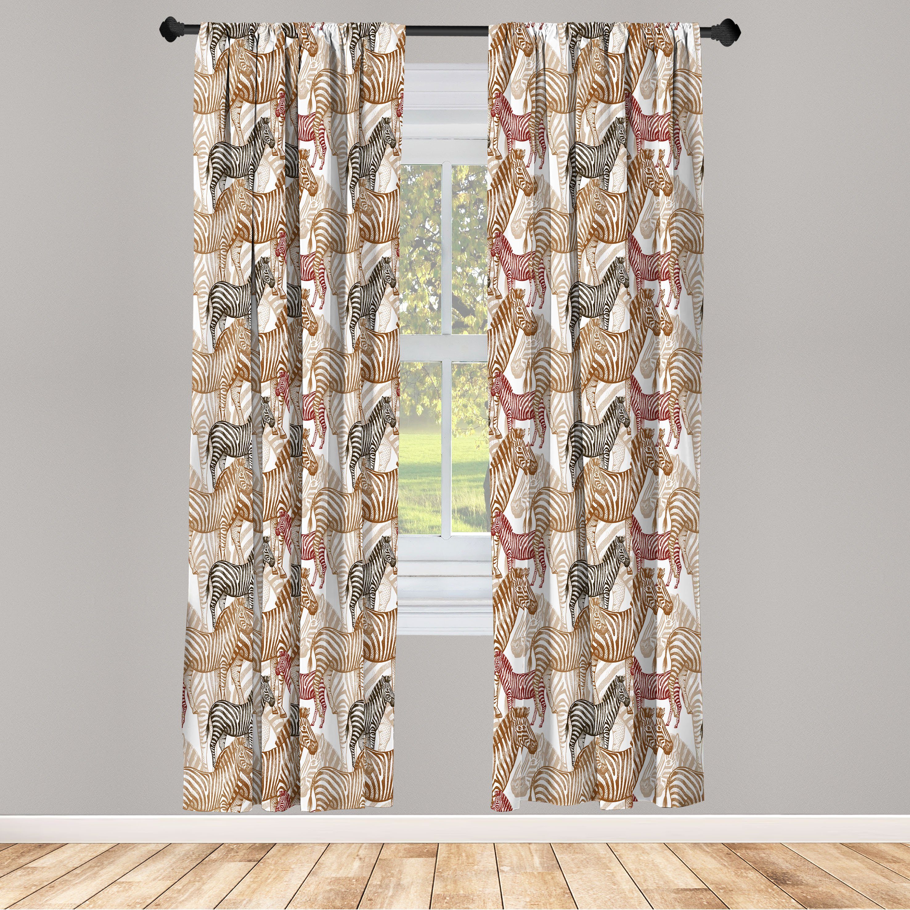 Gardine Vorhang für Wohnzimmer Schlafzimmer Dekor, Abakuhaus, Microfaser, Zebra Camo