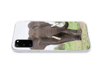 MuchoWow Handyhülle Elefant - Tiere - Gras - Natur, Phone Case, Handyhülle Samsung Galaxy S20, Silikon, Schutzhülle