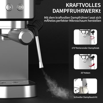 Ulife Kaffeevollautomat Aeomjk, 20Bar-Pumpenkaffeemaschine - Europäischer Standardstecker, 1350W Leistung, Nettogewicht 3.7kg, geeignet für Haus oder Büro
